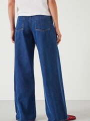 Hush Blue Nova Pintuck Wide Leg 100% Cotton Jeans - Image 3 of 5