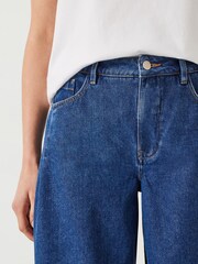 Hush Blue Nova Pintuck Wide Leg 100% Cotton Jeans - Image 4 of 5