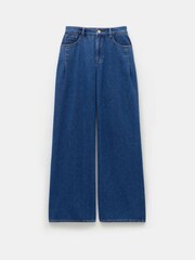 Hush Blue Nova Pintuck Wide Leg 100% Cotton Jeans - Image 5 of 5