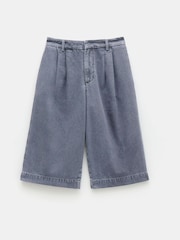 Hush Grey Nova Pintuck Wide Leg 100% Cotton Jeans - Image 5 of 5