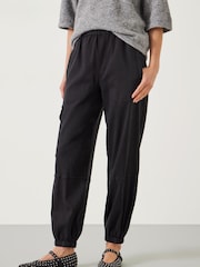 Hush Black Ava Washed Cargo Trousers - Image 1 of 5