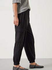 Hush Black Ava Washed Cargo Trousers - Image 3 of 5