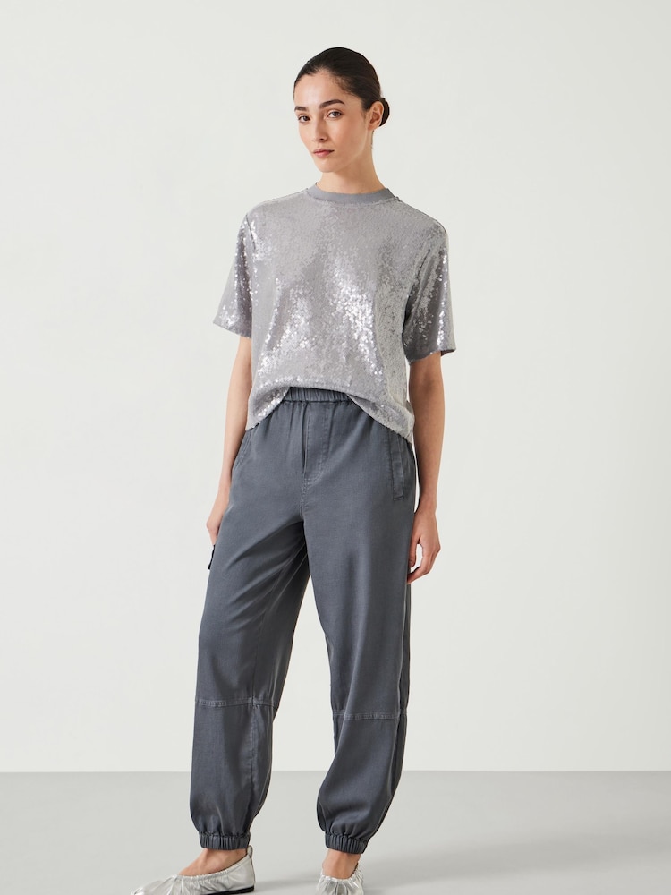 Hush Light Grey Ava Washed Cargo Trousers - Image 1 of 5