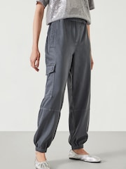 Hush Light Grey Ava Washed Cargo Trousers - Image 2 of 5