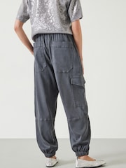 Hush Light Grey Ava Washed Cargo Trousers - Image 3 of 5