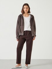 Hush Brown Ruby Cotton Pleat Trousers - Image 1 of 4