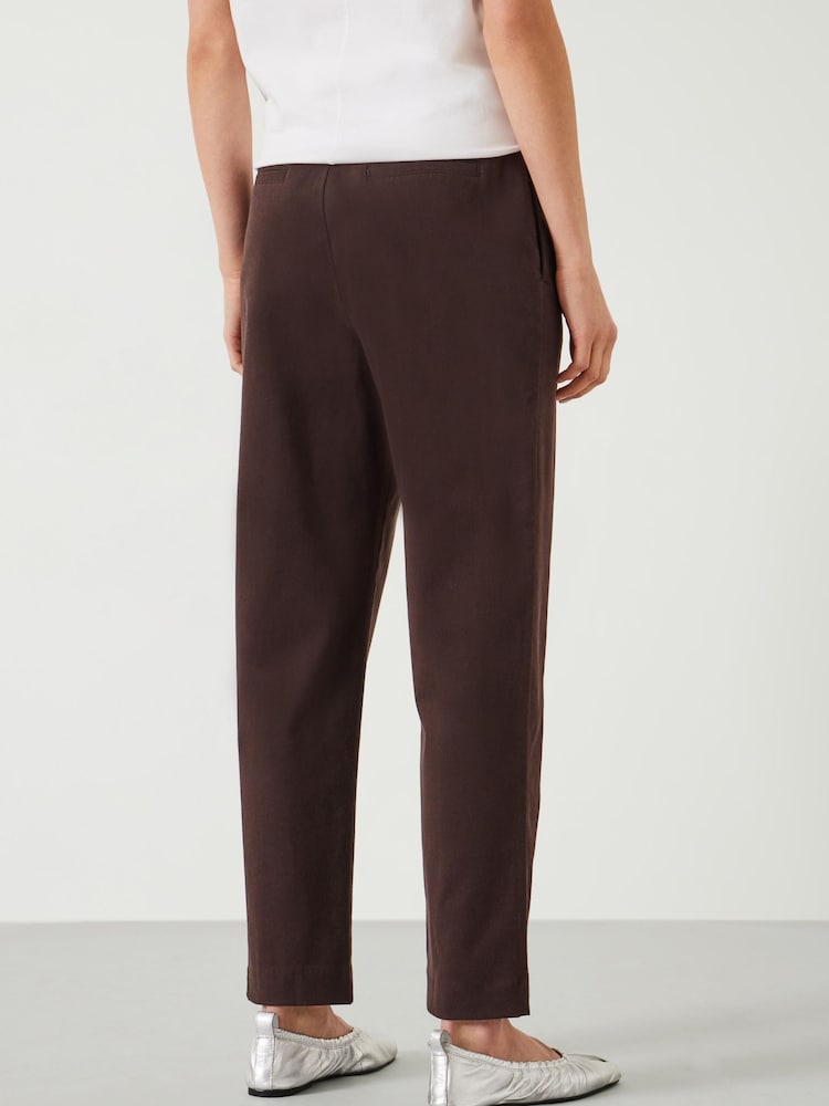 Hush Brown Ruby Cotton Pleat Trousers - Image 2 of 4