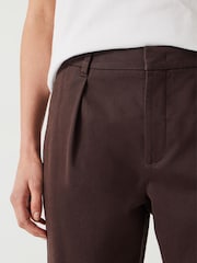 Hush Brown Ruby Cotton Pleat Trousers - Image 3 of 4