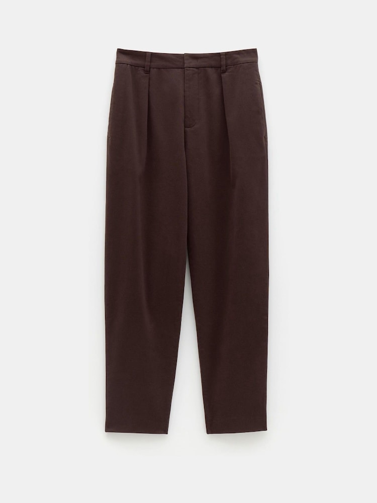 Hush Brown Ruby Cotton Pleat Trousers - Image 4 of 4