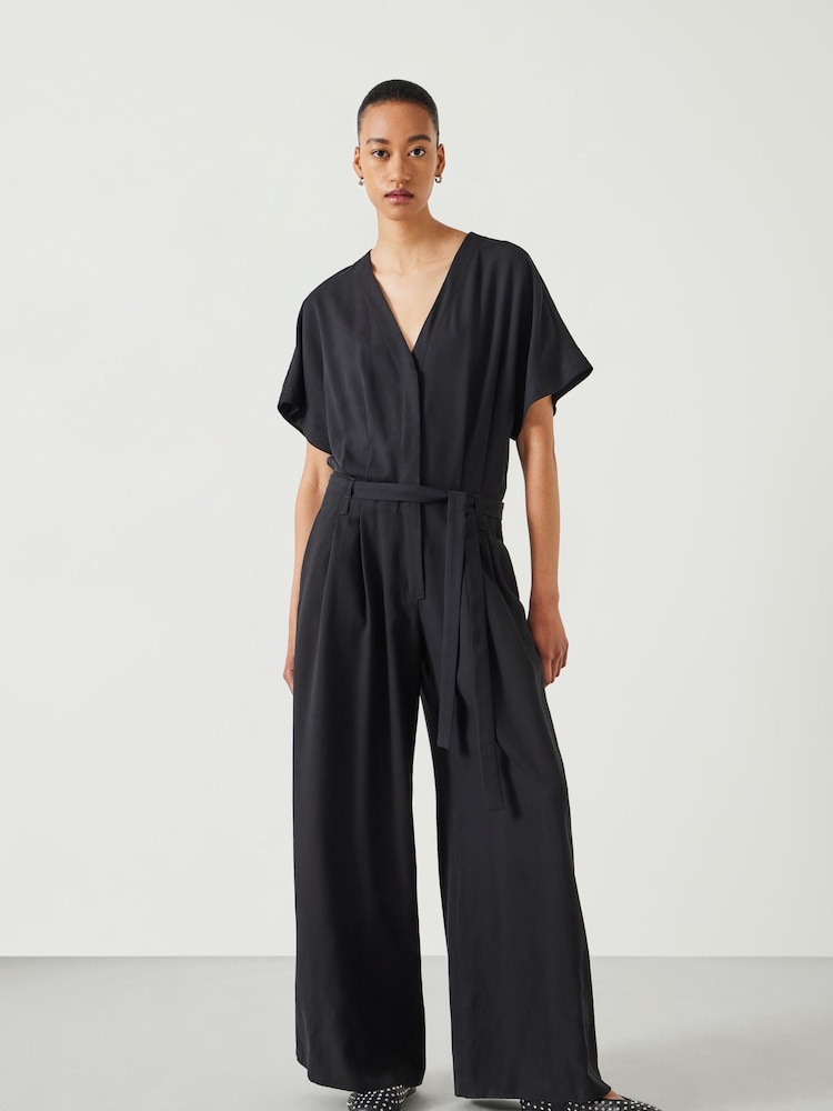 Hush Black Marie Pleat Jumpsuit - Image 1 of 5