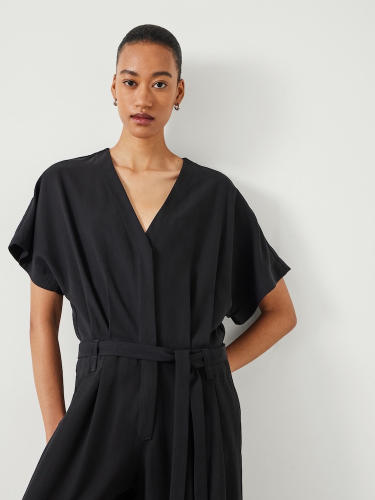 Hush Black Marie Pleat Jumpsuit - Image 2 of 5