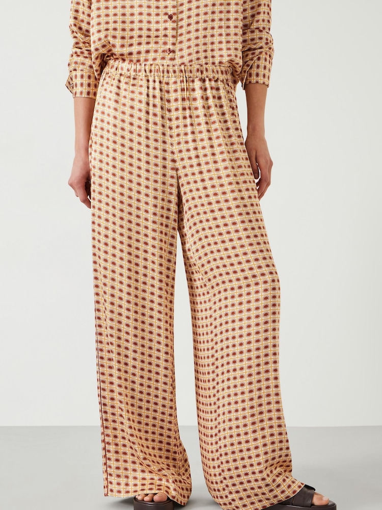 Hush Cream Rita Printed Wide Leg Trousers - Image 2 of 5