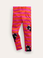 Boden Pink Cat Appliqué Leggings - Image 1 of 3