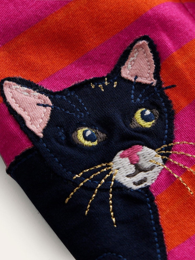 Boden Pink Cat Appliqué Leggings - Image 3 of 3