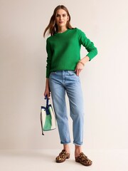 Boden Green 100% Cotton Button Detail Stitch Jumper - Image 4 of 6