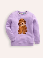 Boden Purple Dog Appliqué Sweatshirt - Image 1 of 3
