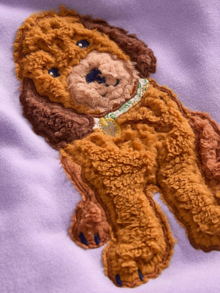 Boden Purple Dog Appliqué Sweatshirt - Image 3 of 3
