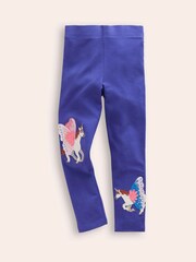 Boden Blue Unicorn Appliqué Leggings - Image 1 of 3