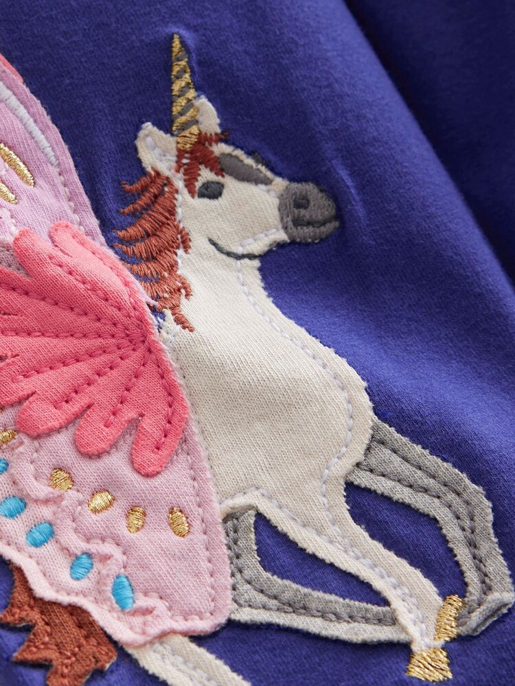Boden Blue Unicorn Appliqué Leggings - Image 3 of 3 Boden Blue Unicorn Appliqué Leggings - Image 3 of 3