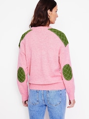 Boden Pink Quilted Patch Jumper - Image 3 of 6