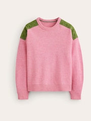 Boden Pink Quilted Patch Jumper - Image 5 of 6