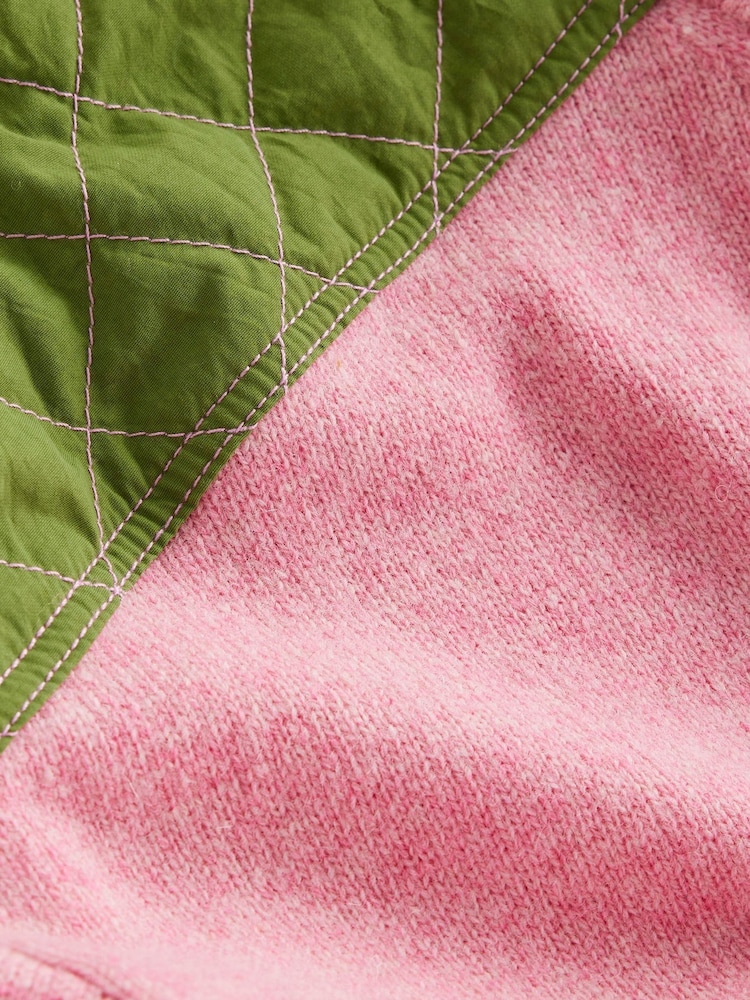 Boden Pink Quilted Patch Jumper - Image 6 of 6 Boden Pink Quilted Patch Jumper - Image 6 of 6