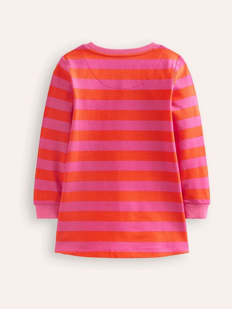 Boden Orange Ida Halloween Ghosts Sweatshirt Appliqué Dress - Image 2 of 3