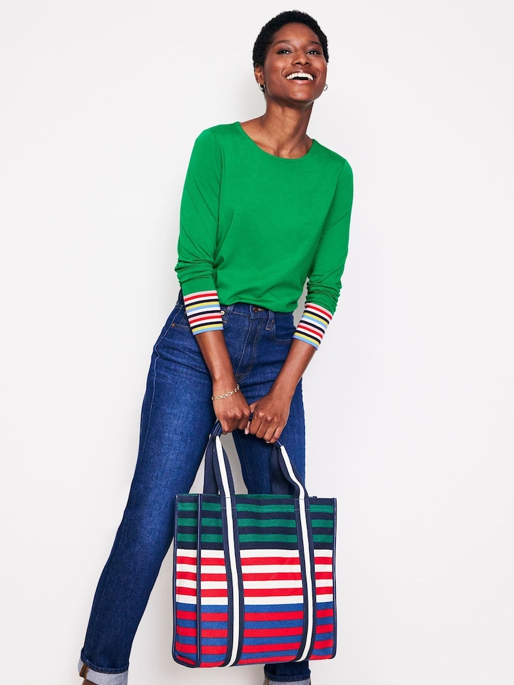 Boden Green Supersoft Crew Neck Top - Image 1 of 5