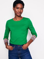 Boden Green Supersoft Crew Neck Top - Image 2 of 5