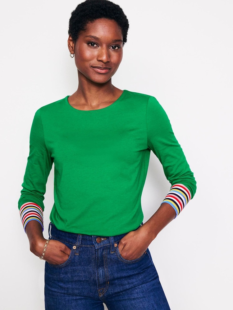 Boden Green Supersoft Crew Neck Top - Image 2 of 5