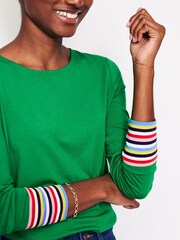 Boden Green Supersoft Crew Neck Top - Image 4 of 5