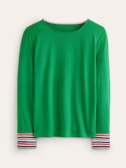 Boden Green Supersoft Crew Neck Top - Image 5 of 5