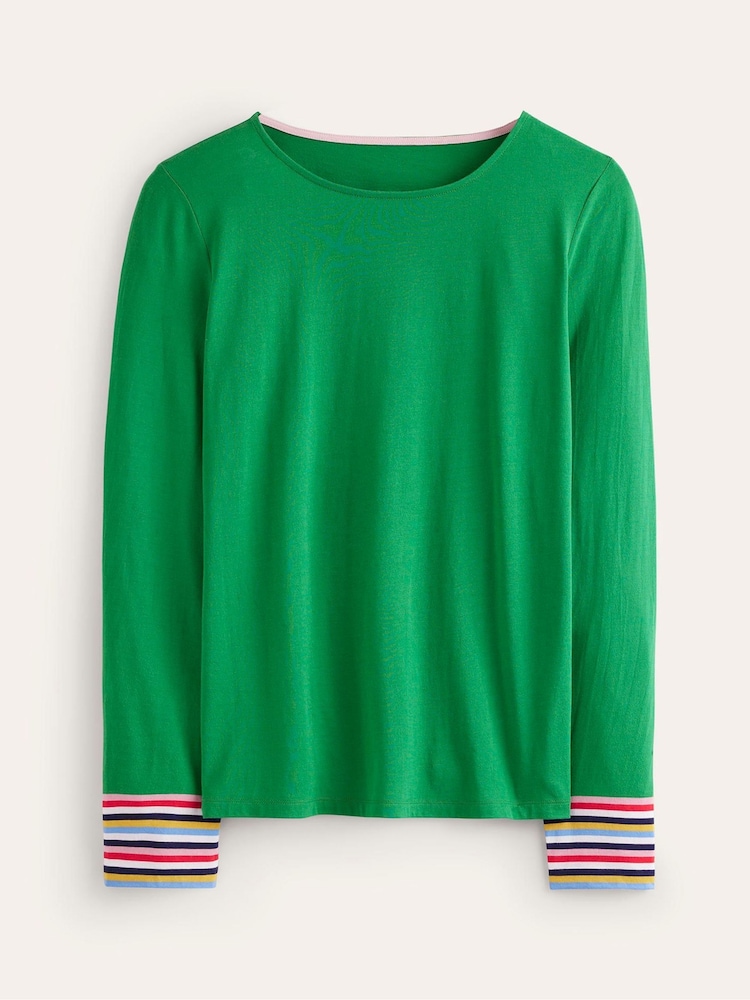Boden Green Supersoft Crew Neck Top - Image 5 of 5
