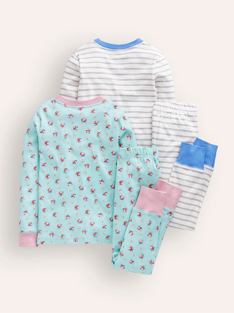 Boden Blue 100% Cotton Twin Pack Snug Pyjamas - Image 2 of 3 Boden Blue 100% Cotton Twin Pack Snug Pyjamas - Image 2 of 3