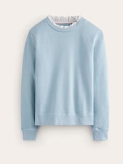 Boden Blue 100% Cotton Broderie Trim Sweatshirt - Image 5 of 5