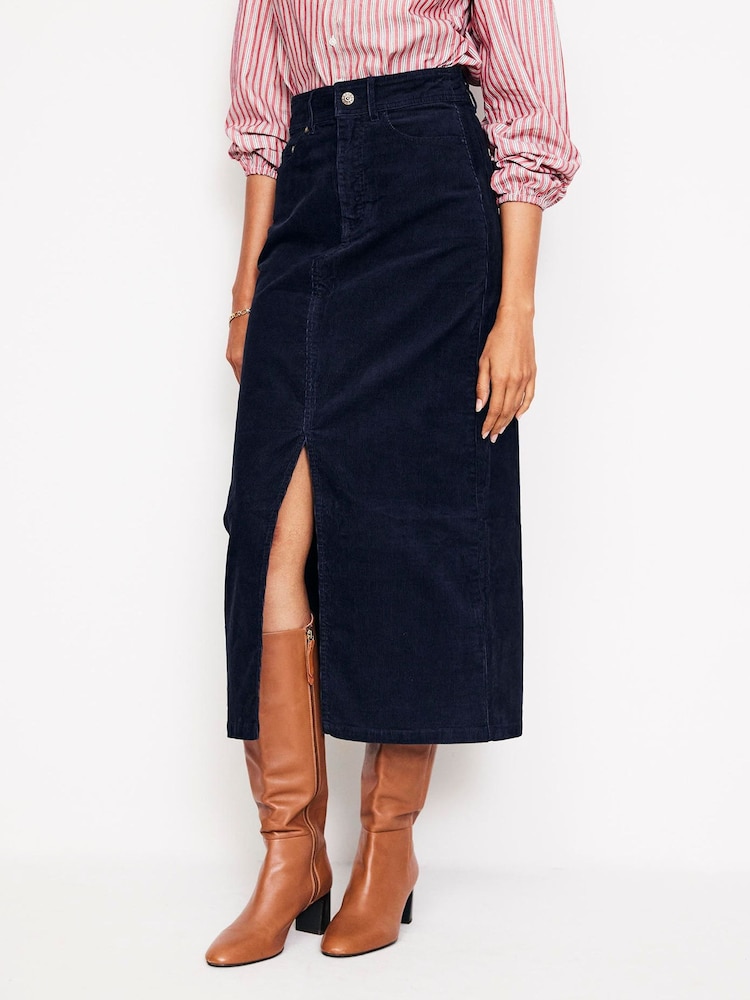 Boden Blue 5 Pocket Corduroy Maxi Skirt - Image 2 of 5 Boden Blue 5 Pocket Corduroy Maxi Skirt - Image 2 of 5