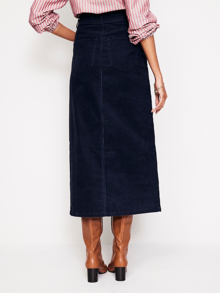 Boden Blue 5 Pocket Corduroy Maxi Skirt - Image 3 of 5