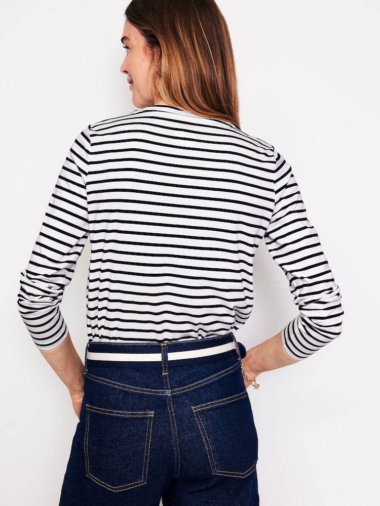 Boden Cream 100% Cotton Embroidered Regular T-Shirt - Image 2 of 5