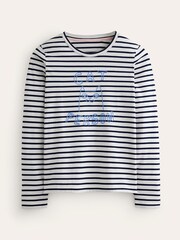 Boden Cream 100% Cotton Embroidered Regular T-Shirt - Image 5 of 5