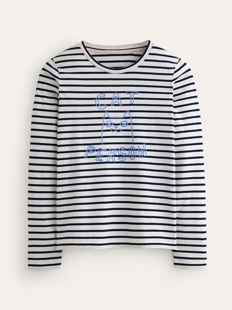 Boden Cream 100% Cotton Embroidered Regular T-Shirt - Image 5 of 5 Boden Cream 100% Cotton Embroidered Regular T-Shirt - Image 5 of 5