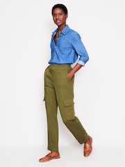 Boden Green Ponte Twill Tapered Trousers - Image 1 of 5