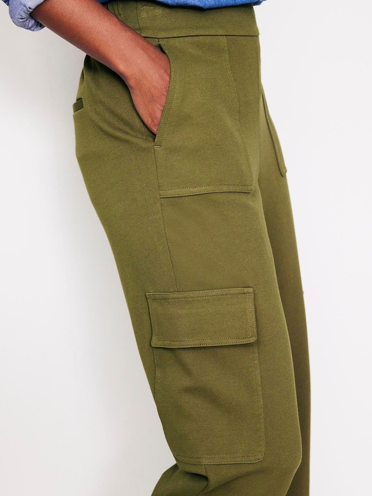 Boden Green Ponte Twill Tapered Trousers - Image 2 of 5