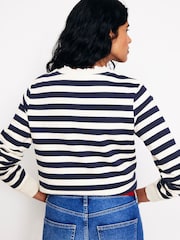 Boden Blue 100% Cotton Broderie Trim Sweatshirt - Image 2 of 5