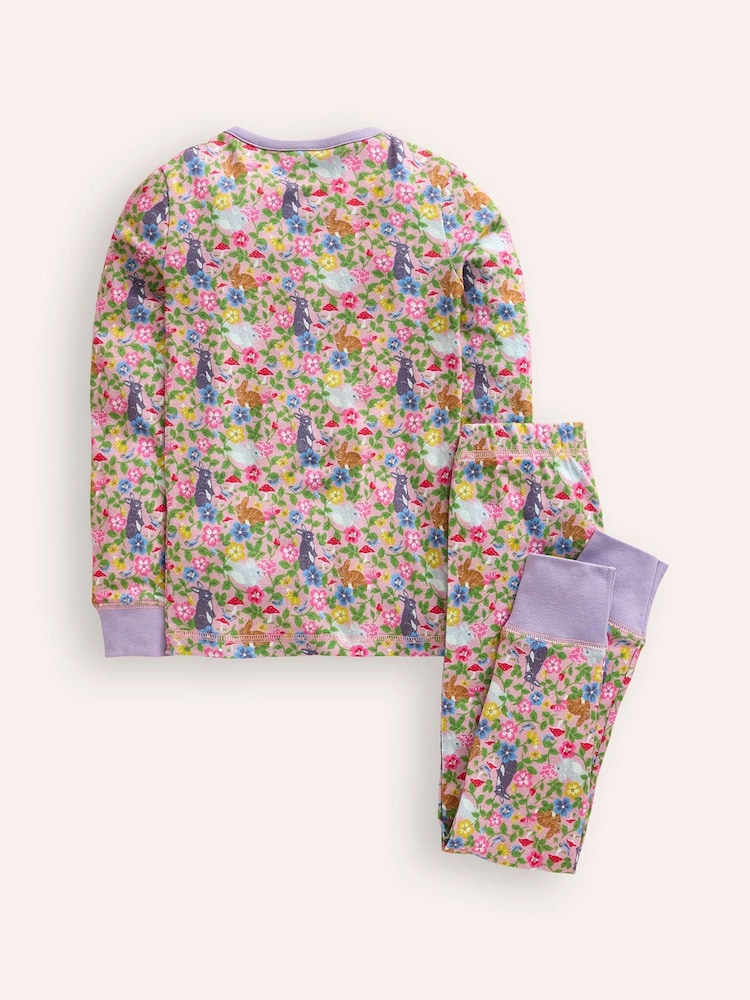 Boden Pink 100% Cotton Bunny Snug Henley Pyjamas - Image 2 of 3 Boden Pink 100% Cotton Bunny Snug Henley Pyjamas - Image 2 of 3