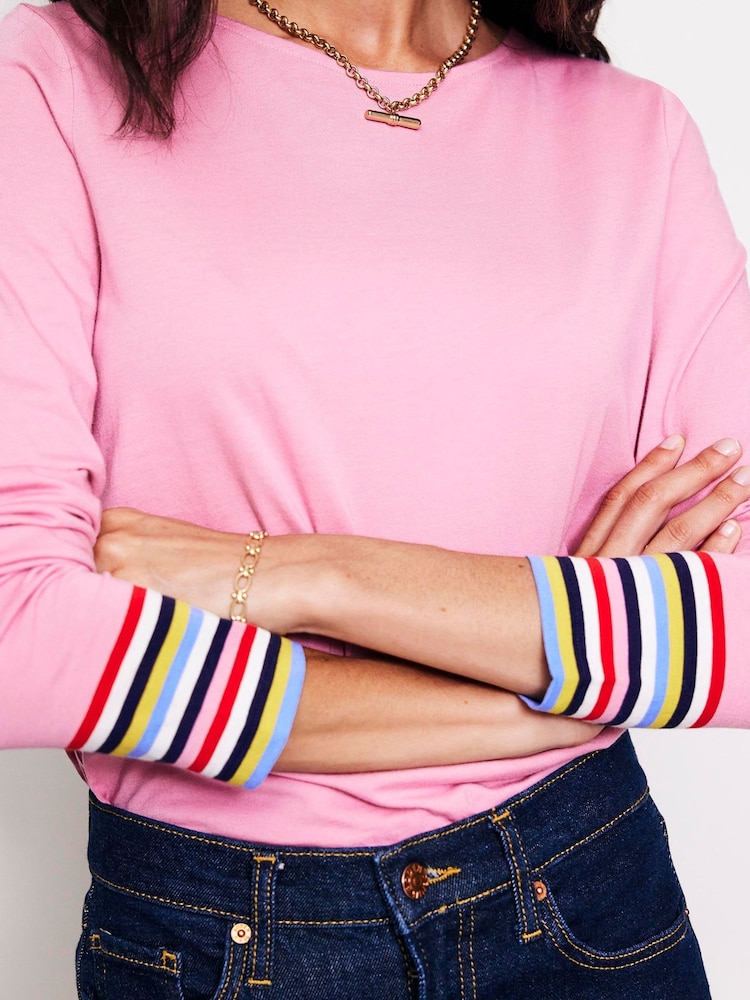 Boden Pink Supersoft Crew Neck Top - Image 2 of 5