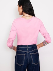 Boden Pink Supersoft Crew Neck Top - Image 3 of 5
