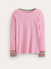 Boden Pink Supersoft Crew Neck Top - Image 5 of 5