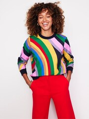 Boden Green Multi 100% Cotton Hannah Printed Sweatshirt - Image 1 of 5