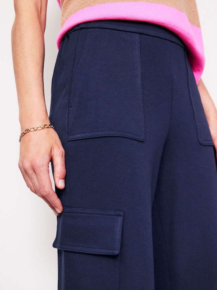 Boden Blue Ponte Twill Tapered Trousers - Image 2 of 5