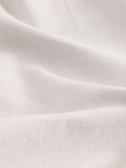 Light Grey Regular Tapered Fit Linen Cotton Elasticated Waist Drawstring Trousers - Image 12 of 12